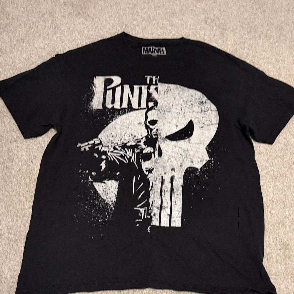 Marvel Black and White Punisher Graphic Tee